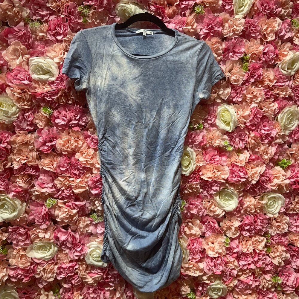 Maternity side cinch ruching long shirt/ dress